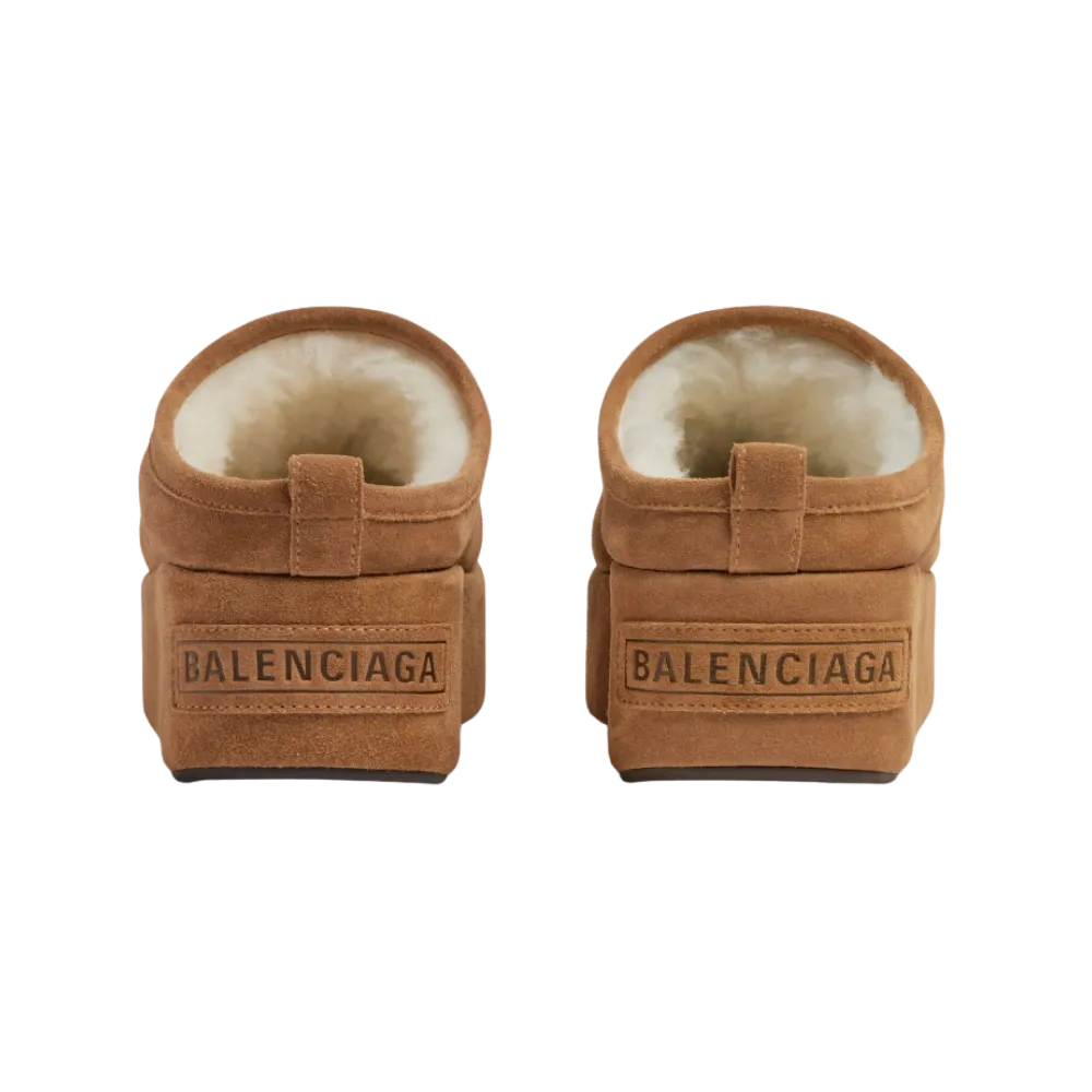Balenciaga Alaska Soft Platform Mule In Brown