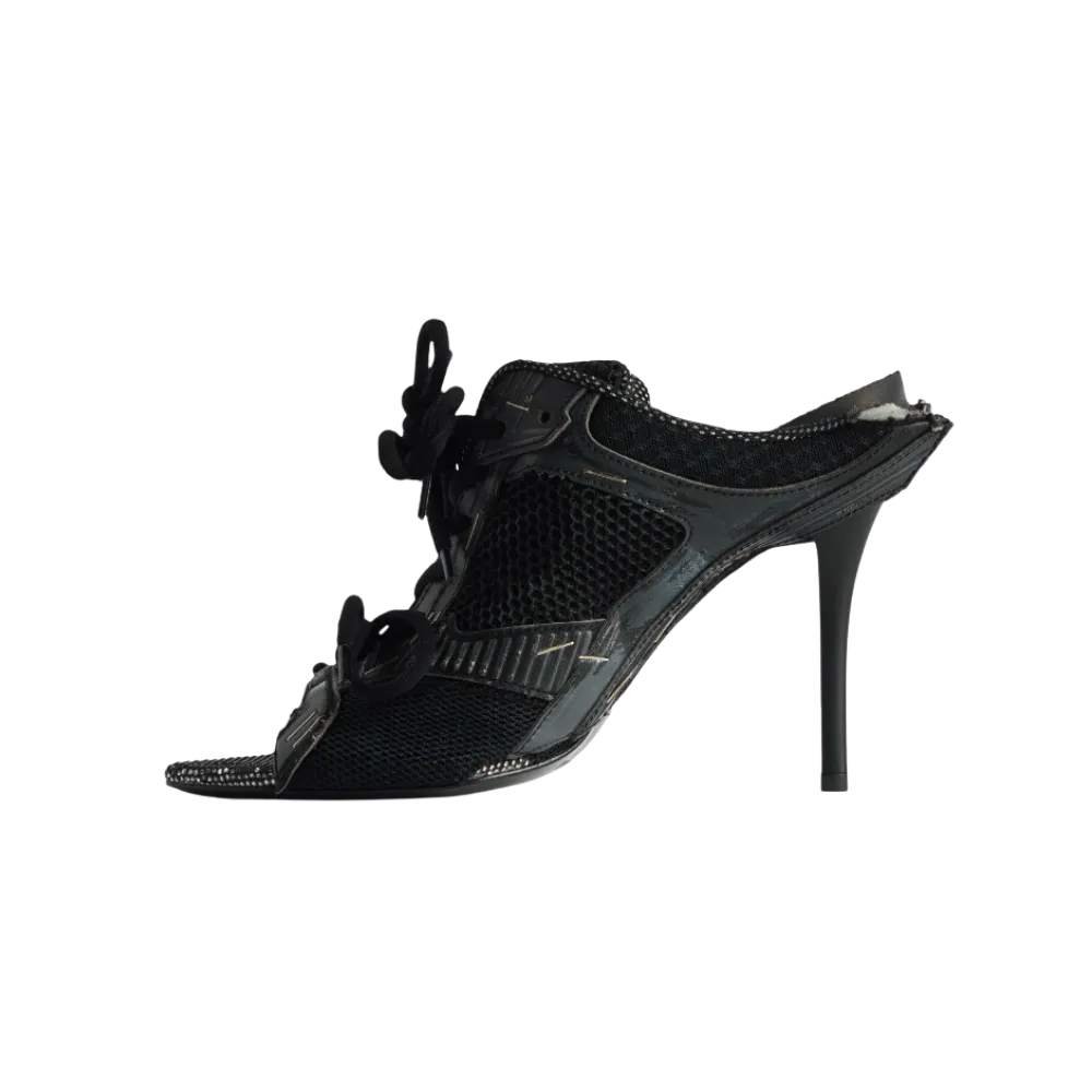 Balenciaga Stapler Sandal Heel In Black