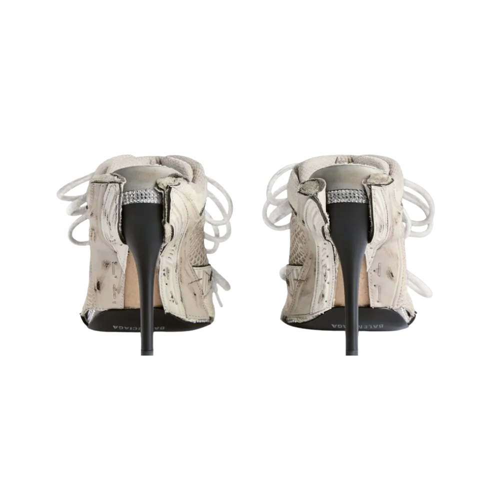 Balenciaga Stapler Sandal Heel In Grey