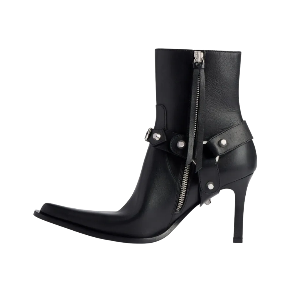 Balenciaga City Bootie With Harness In Black