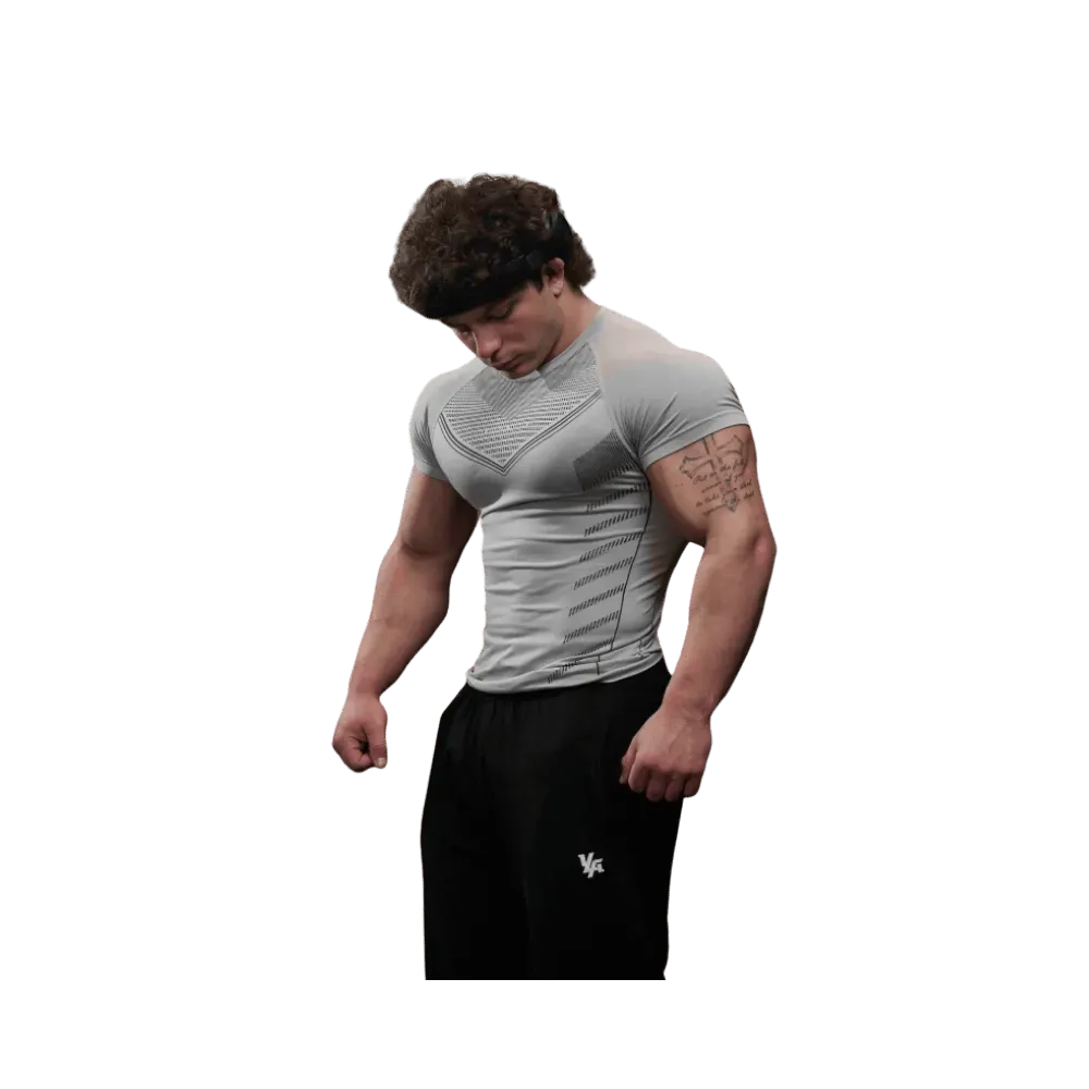 Young LA Superhero Compression Tees Cement