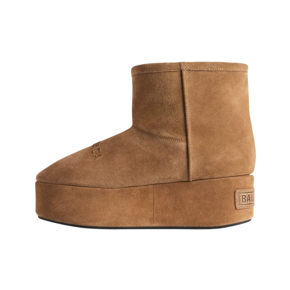 Balenciaga Alaska Platform Bootie In Brown