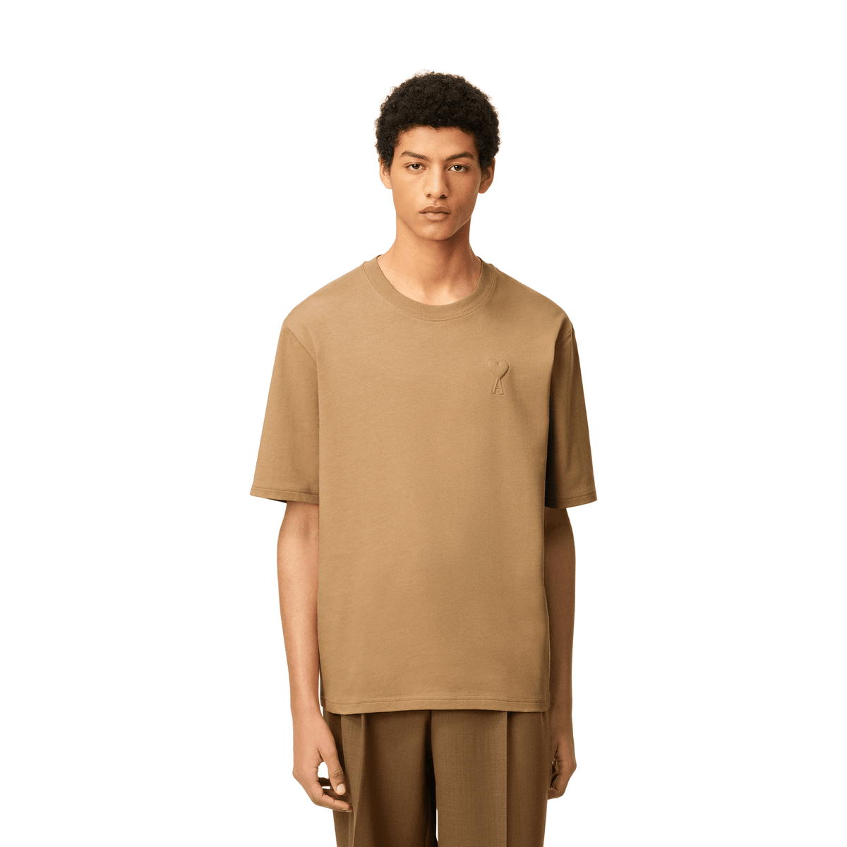 Ami Paris Ami Paris Big Embossed Adc Tee Camel (Fw25)