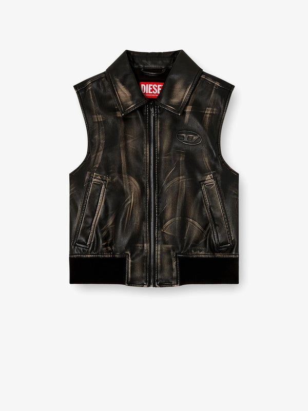 Diesel Diesel G-Inko Faux Leather Sleeveless Jacket