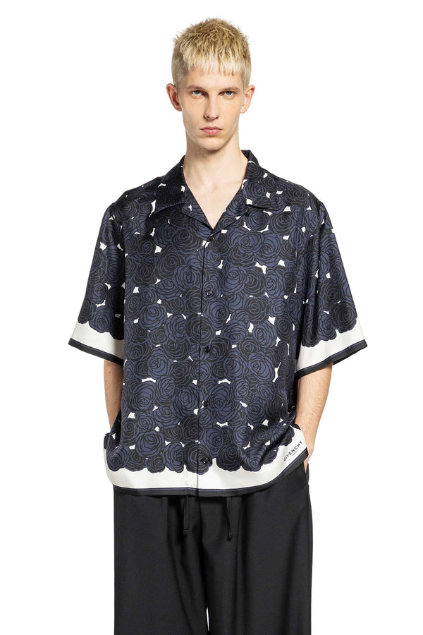 Givenchy Givenchy Rose Print Silk Bowling Shirt