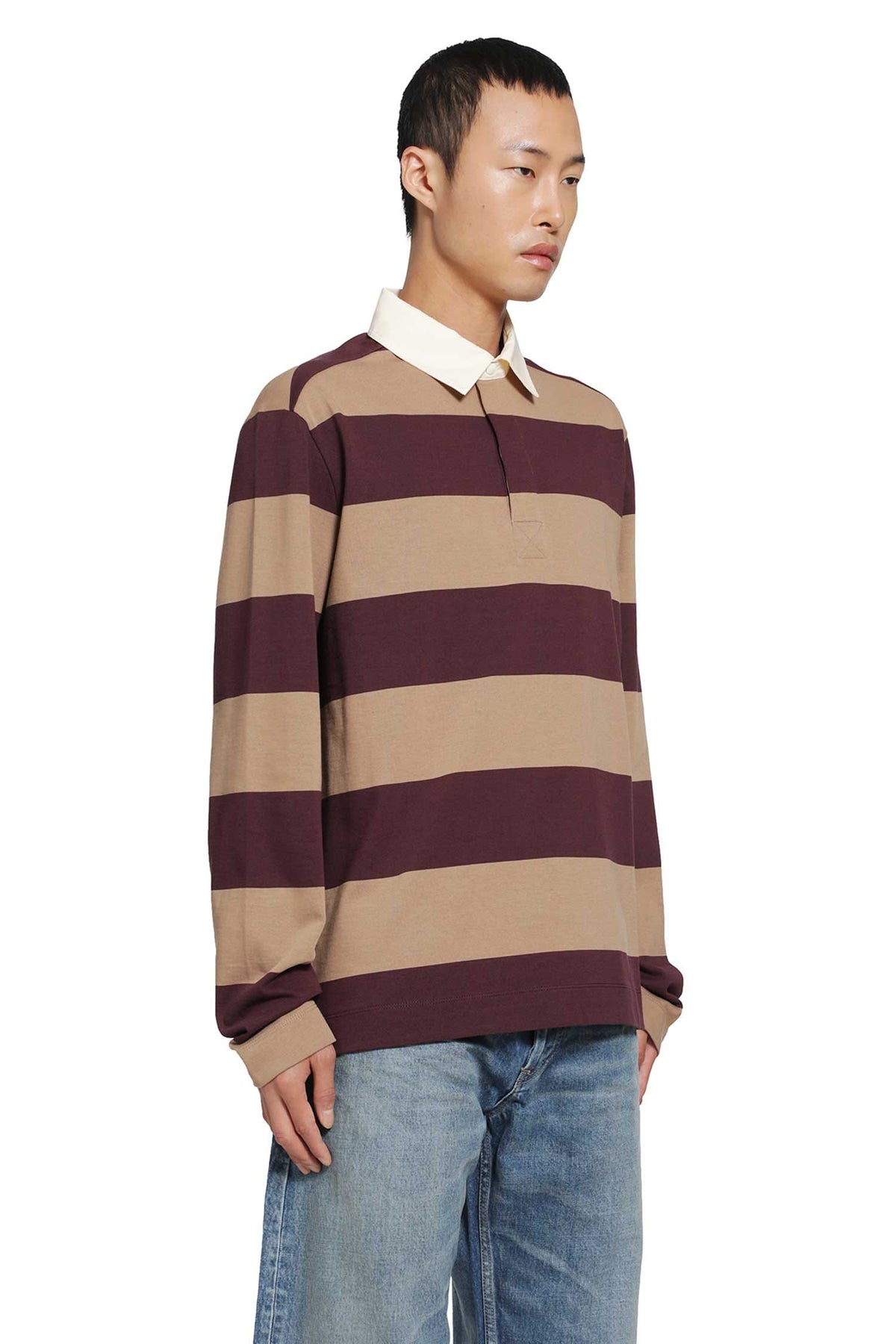 Moncler Moncler Striped Cotton Long Sleeve Polo Shirt