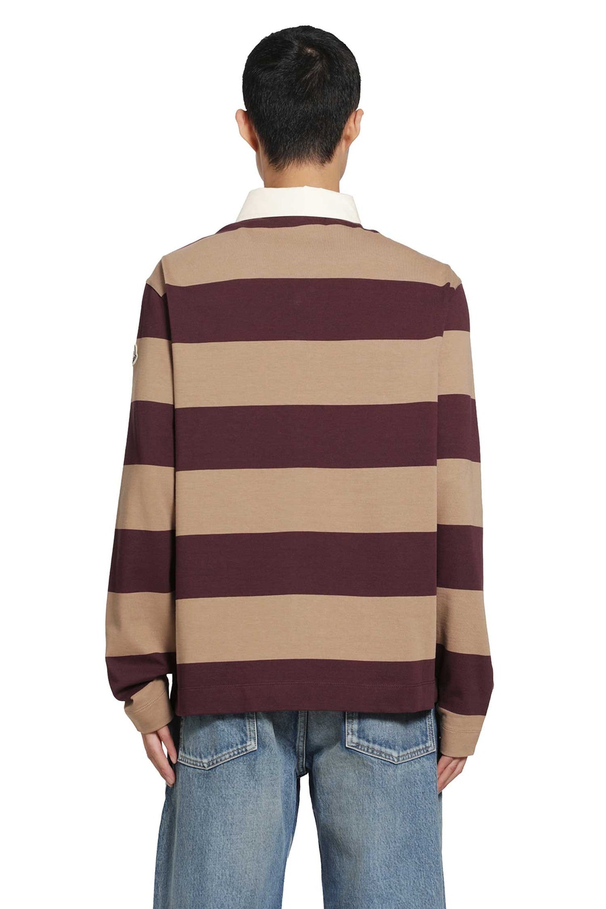 Moncler Moncler Striped Cotton Long Sleeve Polo Shirt