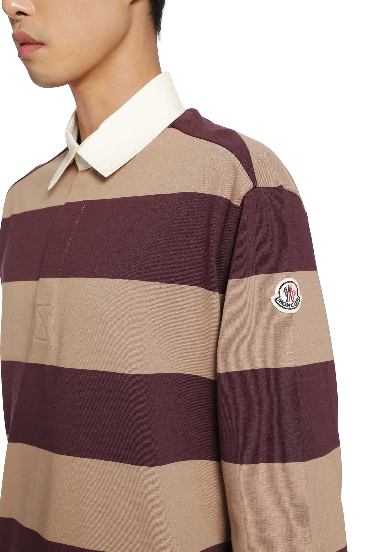 Moncler Moncler Striped Cotton Long Sleeve Polo Shirt
