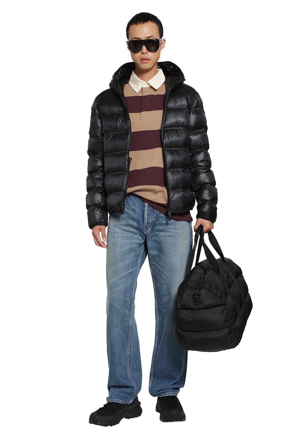 Moncler Moncler Striped Cotton Long Sleeve Polo Shirt