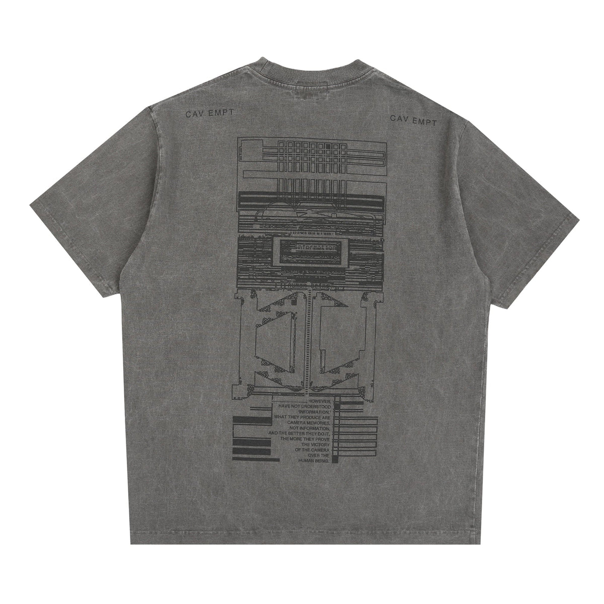 Cav Empt Cav Empt Overdye Md The Camera T-Shirt - Charcoal
