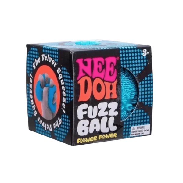 NeeDoh Flower Power Fuzz Ball Squishy Fidget Toy Blue
