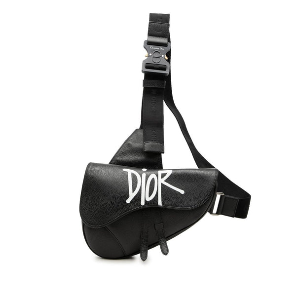 Dior Dior Shawn Stussy Grained Calfskin Saddle Bag