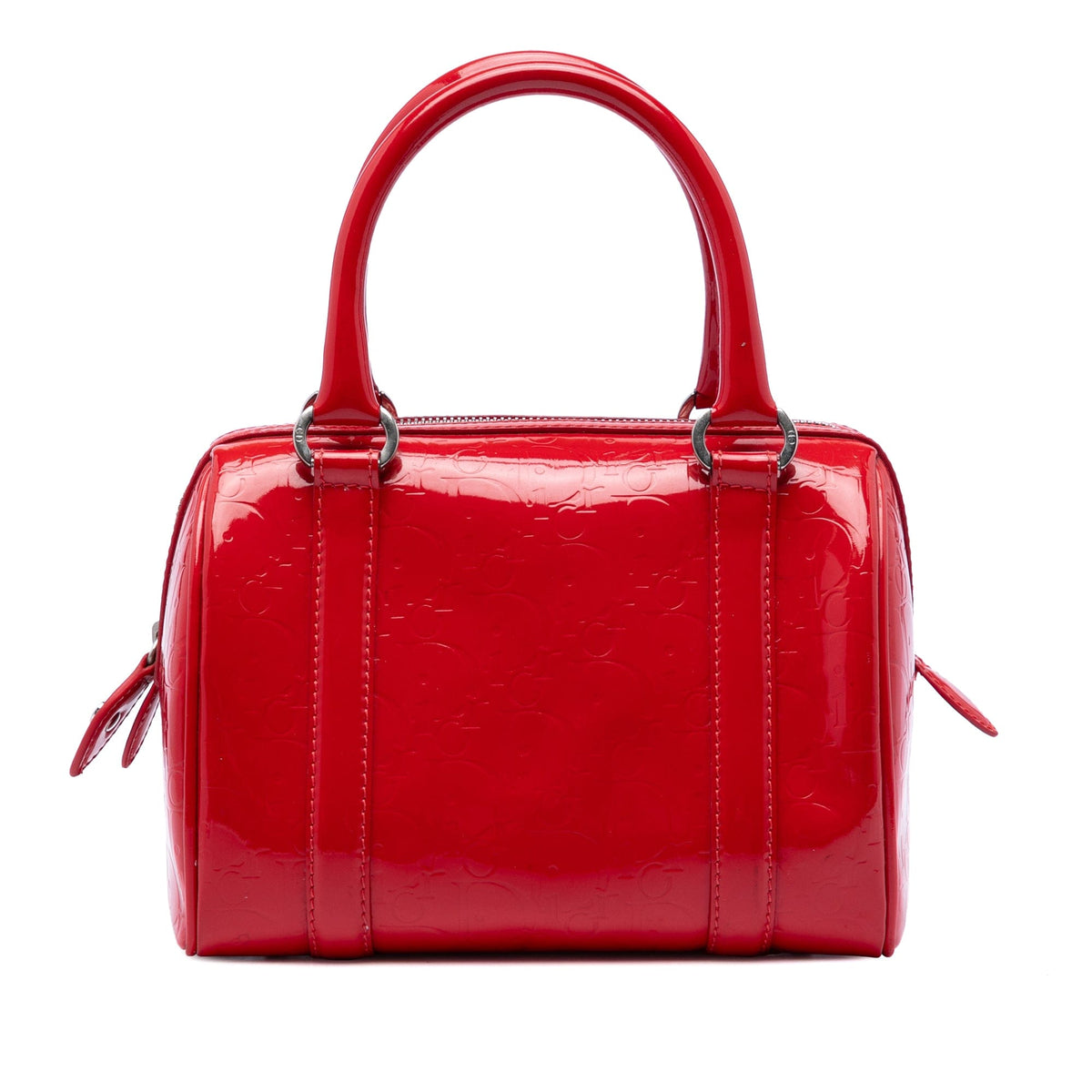 Dior Dior Oblique Patent Boston Bag