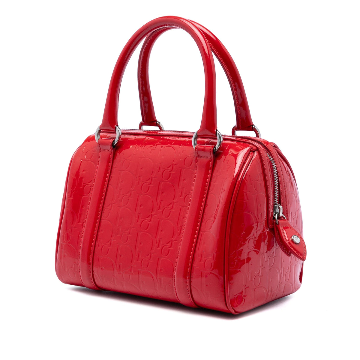 Dior Dior Oblique Patent Boston Bag