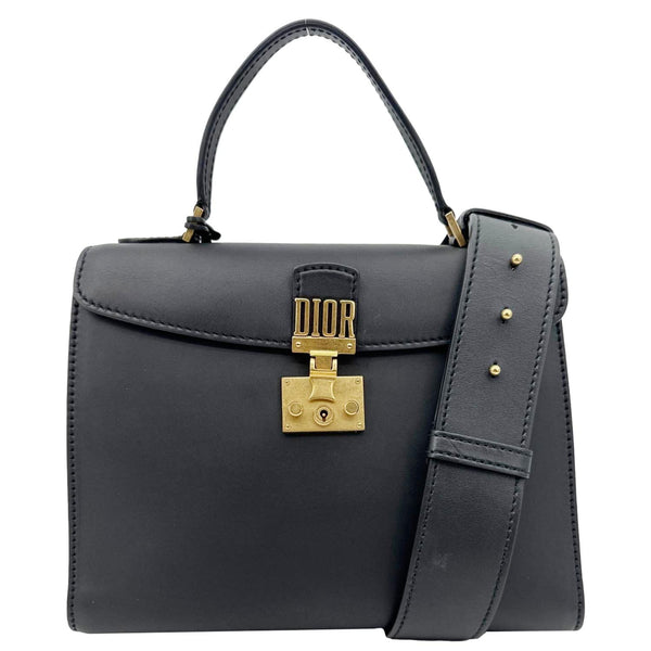 Christian Dior Christian Dior Dior Addict Leather Top Handle Crossbody Bag Black