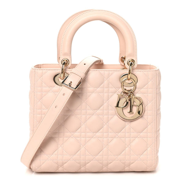 Christian Dior Christian Dior Lambskin Cannage Medium Lady Dior Light Pink