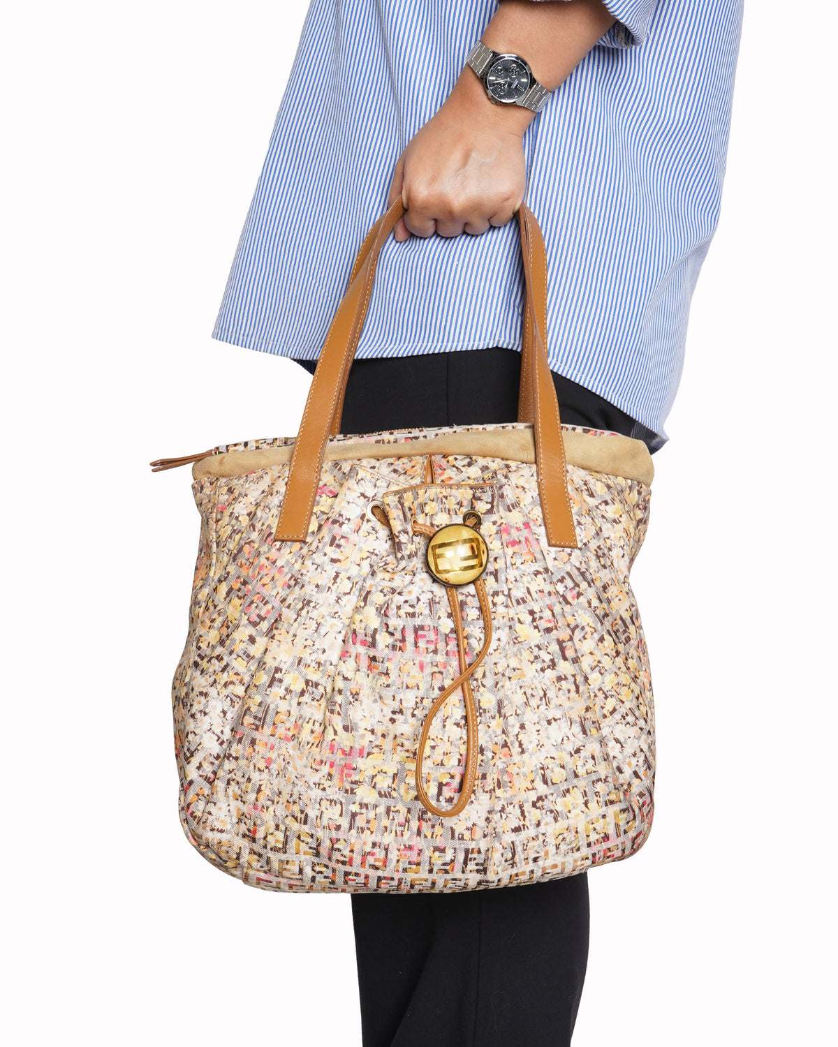 Fendi Fendi Zucca Print Drawstring Tote