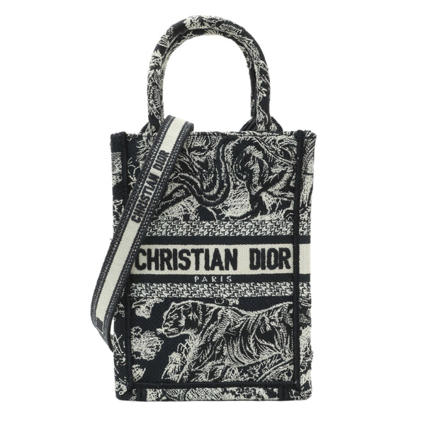 Christian Dior Christian Dior Canvas Toile De Jouy Reverse Embroidered Mini Book Tote Phone Bag