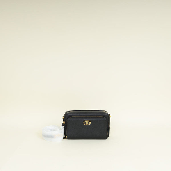 Christian Dior Christian Dior Black Caro Double Pouch Camera Bag