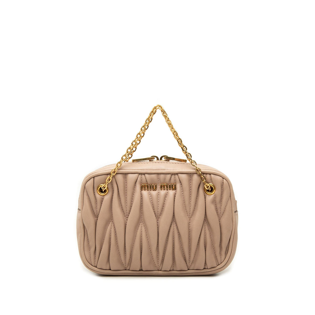 Miu Miu Miu Miu Matelasse Nappa Pouch With Chain