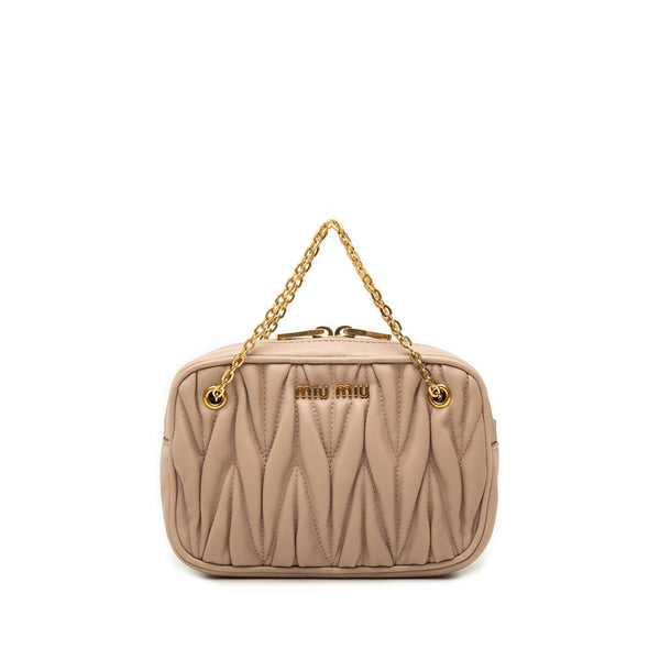Miu Miu Miu Miu Matelasse Nappa Pouch With Chain