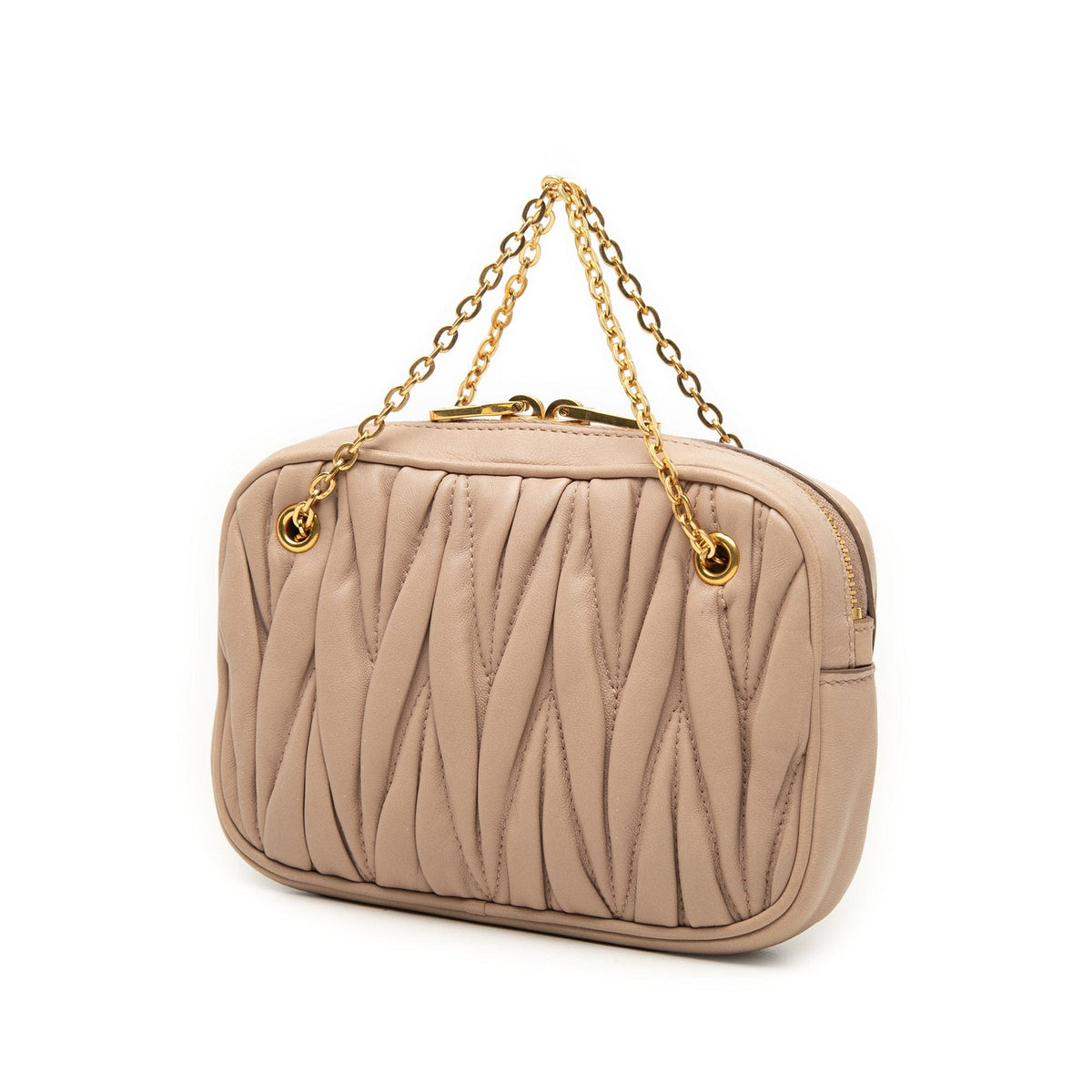 Miu Miu Miu Miu Matelasse Nappa Pouch With Chain