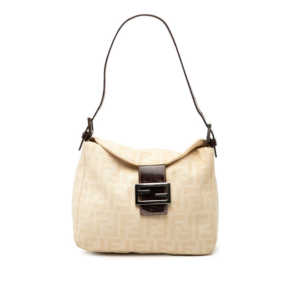 Fendi Fendi Zucca Canvas Double Flap Shoulder Bag