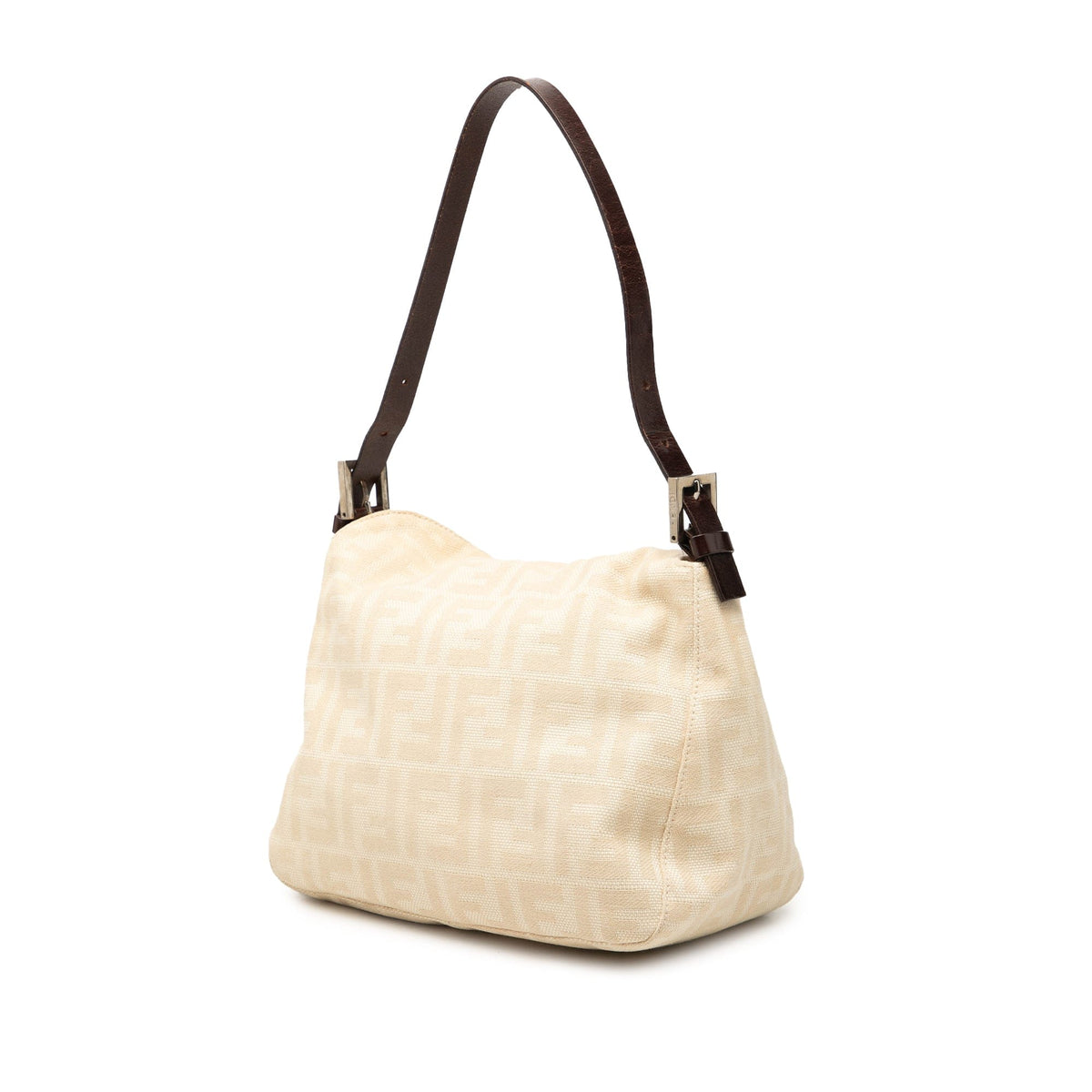 Fendi Fendi Zucca Canvas Double Flap Shoulder Bag