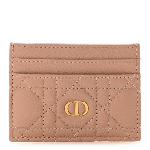 Christian Dior Christian Dior Supple Calfskin Cannage Caro Freesia Card Holder Rose De Vents