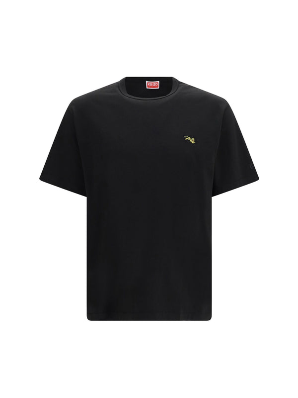 Kenzo Kenzo Jumping Tiger Embroidered T - Shirt — Black