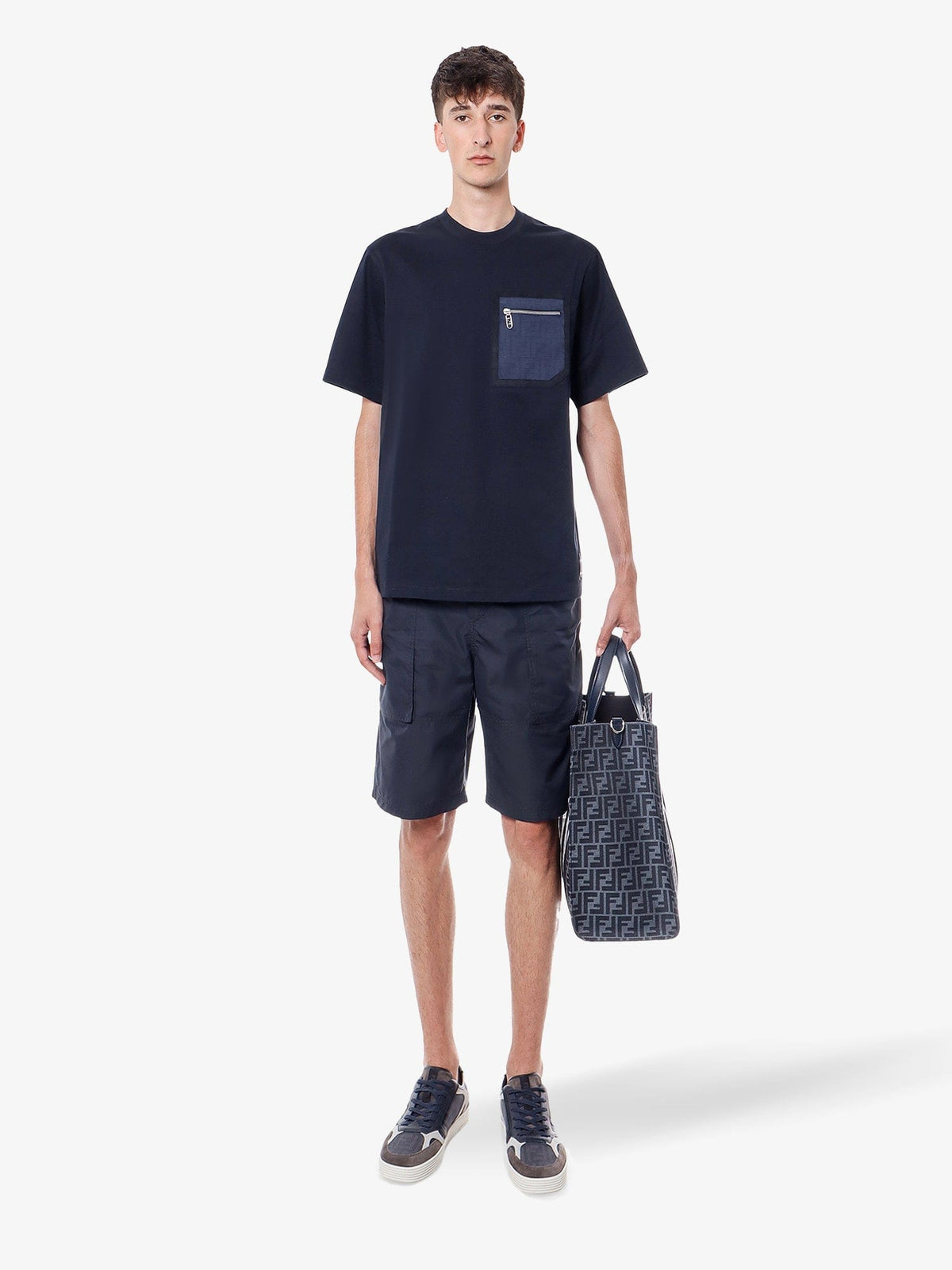 Fendi Fendi Cotton Blend Bermuda Shorts With Ff Detail