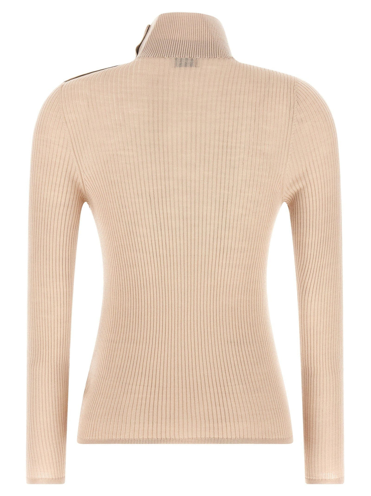 Moncler Moncler Ribbed Merino Wool Turtleneck Sweater — Beige