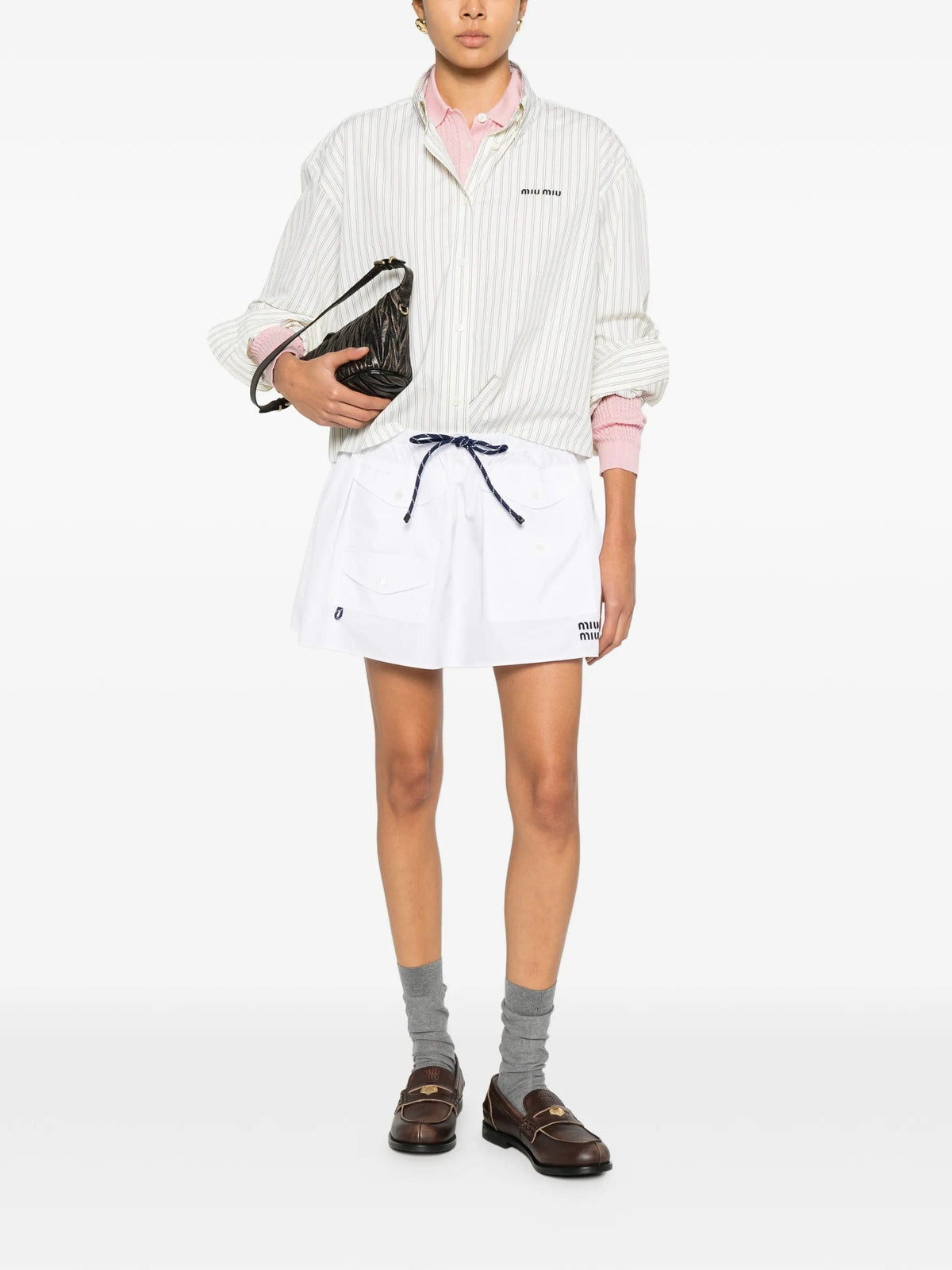 Miu Miu Miu Miu Striped Cotton Shirt