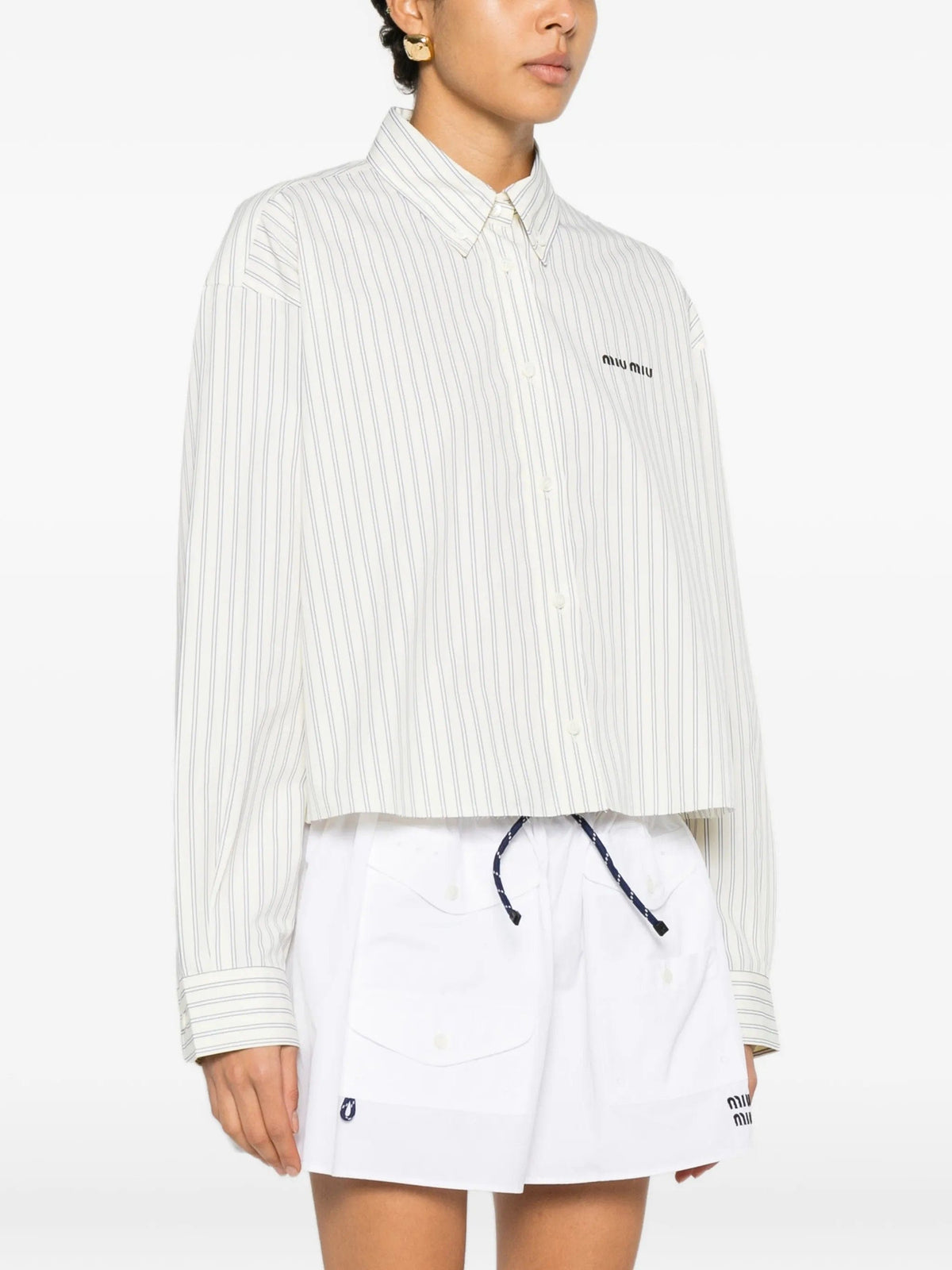 Miu Miu Miu Miu Striped Cotton Shirt