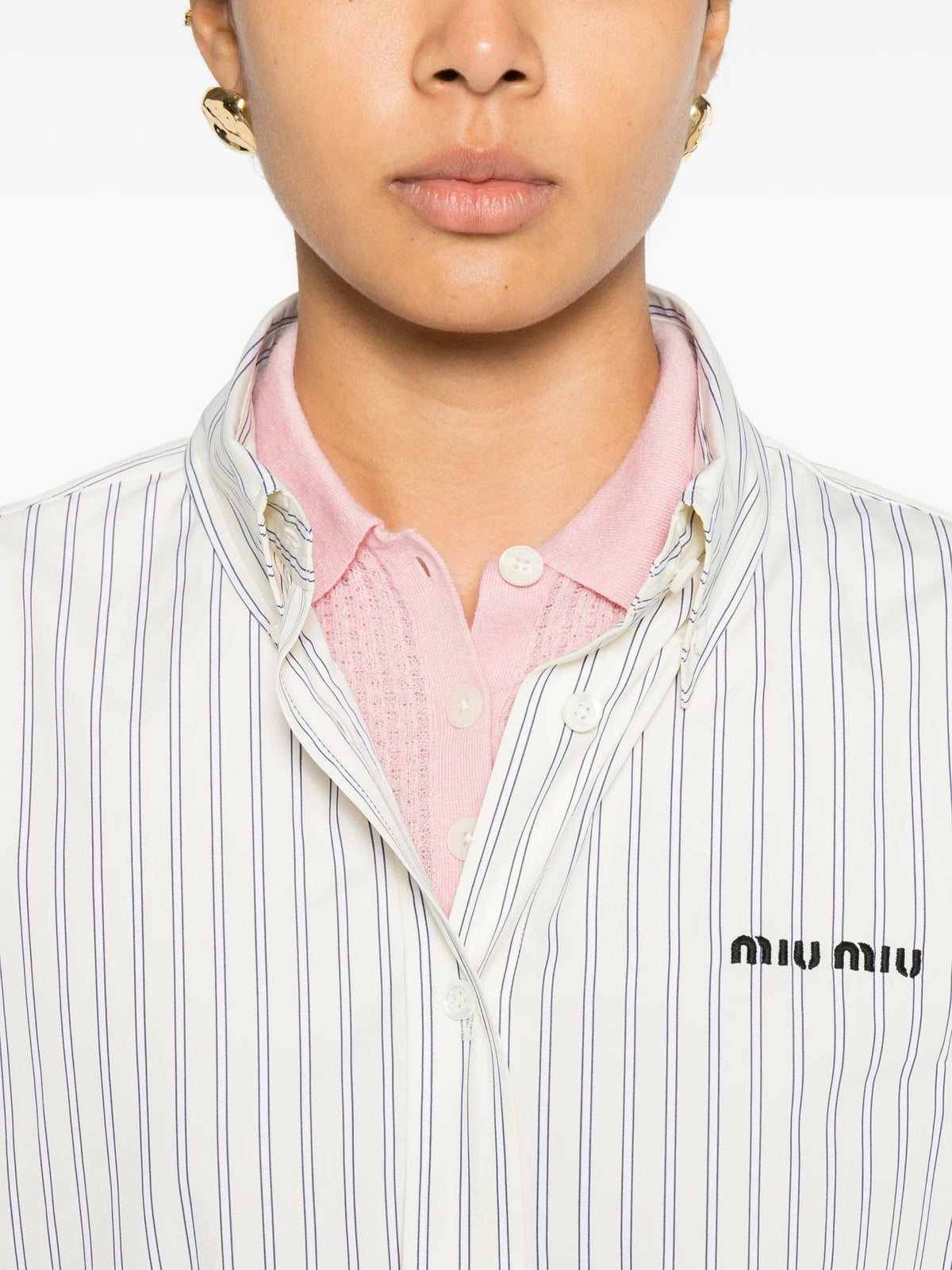 Miu Miu Miu Miu Striped Cotton Shirt