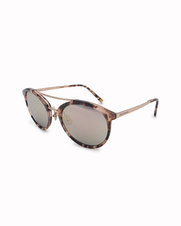 Juicy Couture Juicy Couture Tortoiseshell & Gold Round Cat - Eye Mirrored Sunglasses