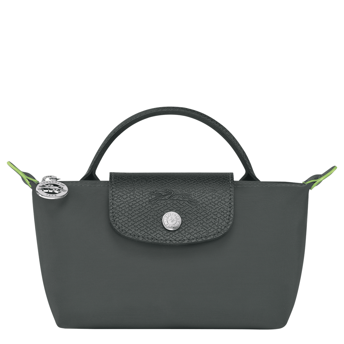 Longchamp Long Champ Longchamp Le Pliage Green Pouch With Handle Graphite