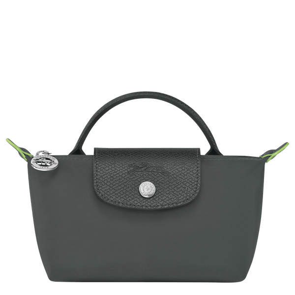 Longchamp Long Champ Longchamp Le Pliage Green Pouch With Handle Graphite