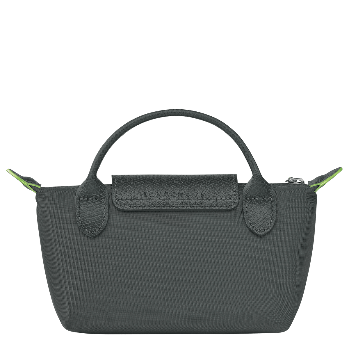 Longchamp Long Champ Longchamp Le Pliage Green Pouch With Handle Graphite