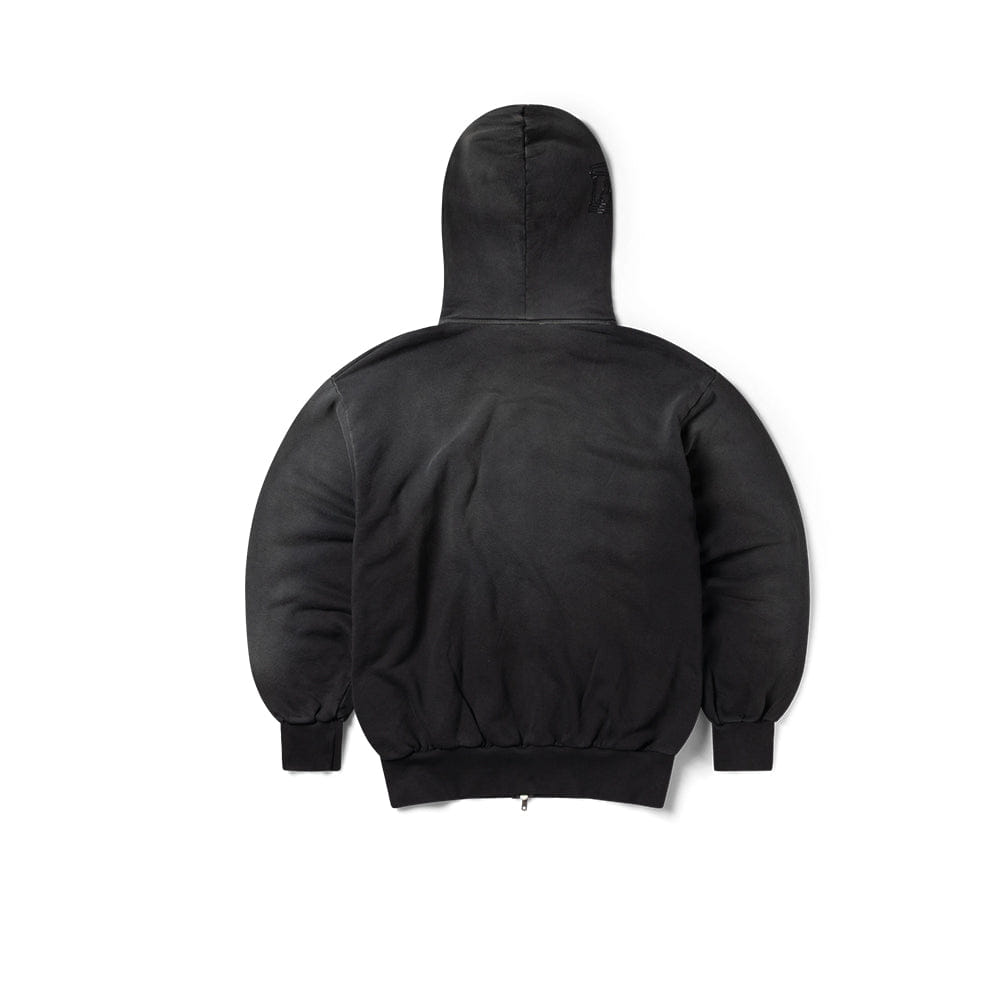 Aries Aries Aged Gothic Zip Through Hoodie - Black