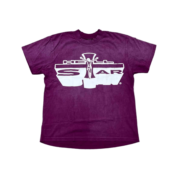 Hellstar Hellstar T - Shirt Jesus Burgundy New Size L