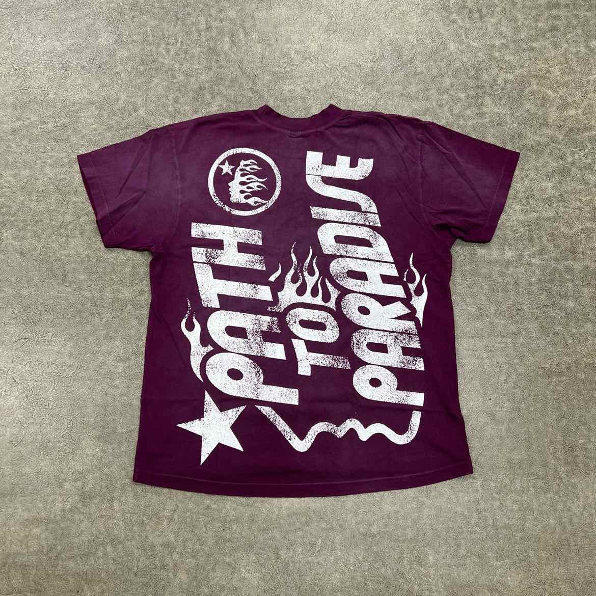 Hellstar Hellstar T - Shirt Jesus Burgundy New Size L