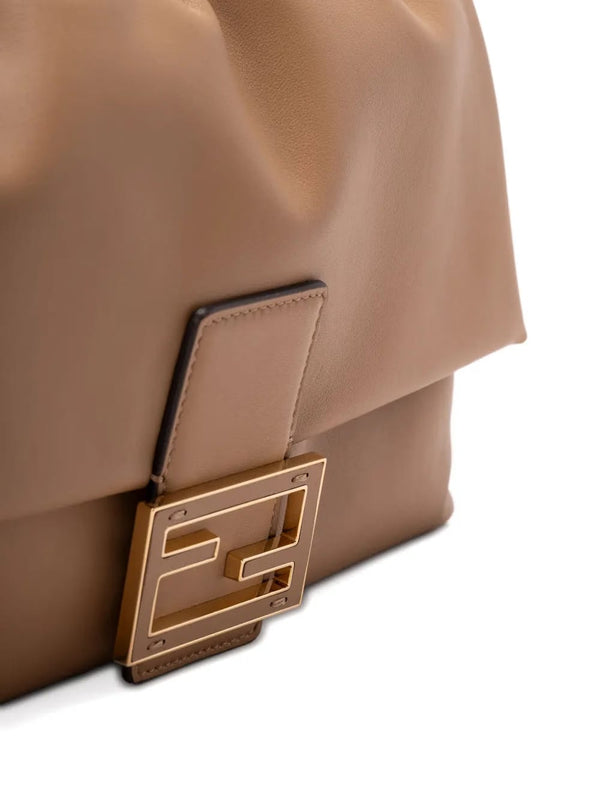 Fendi Fendi Large Mamma Baguette Logo-Plaque Gathered Shoulder Bag