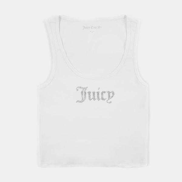 Juicy Couture Juicy Couture Bling U Neck Womens Tank Top (White)