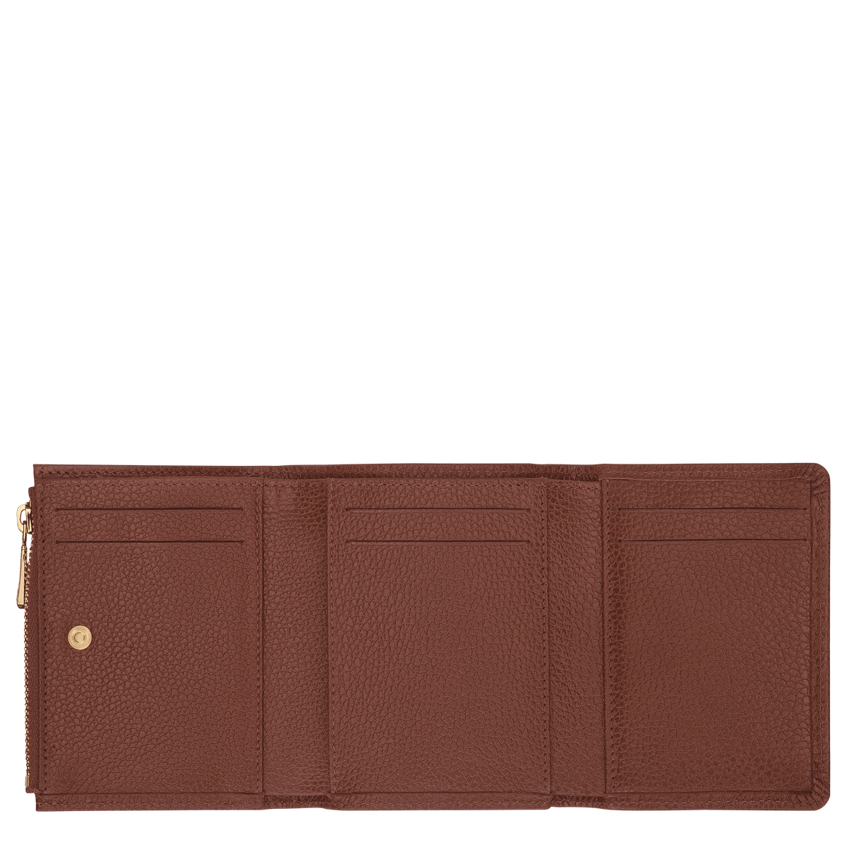 Longchamp Long Champ Longchamp Le Foulonné Compact Wallet Coffee