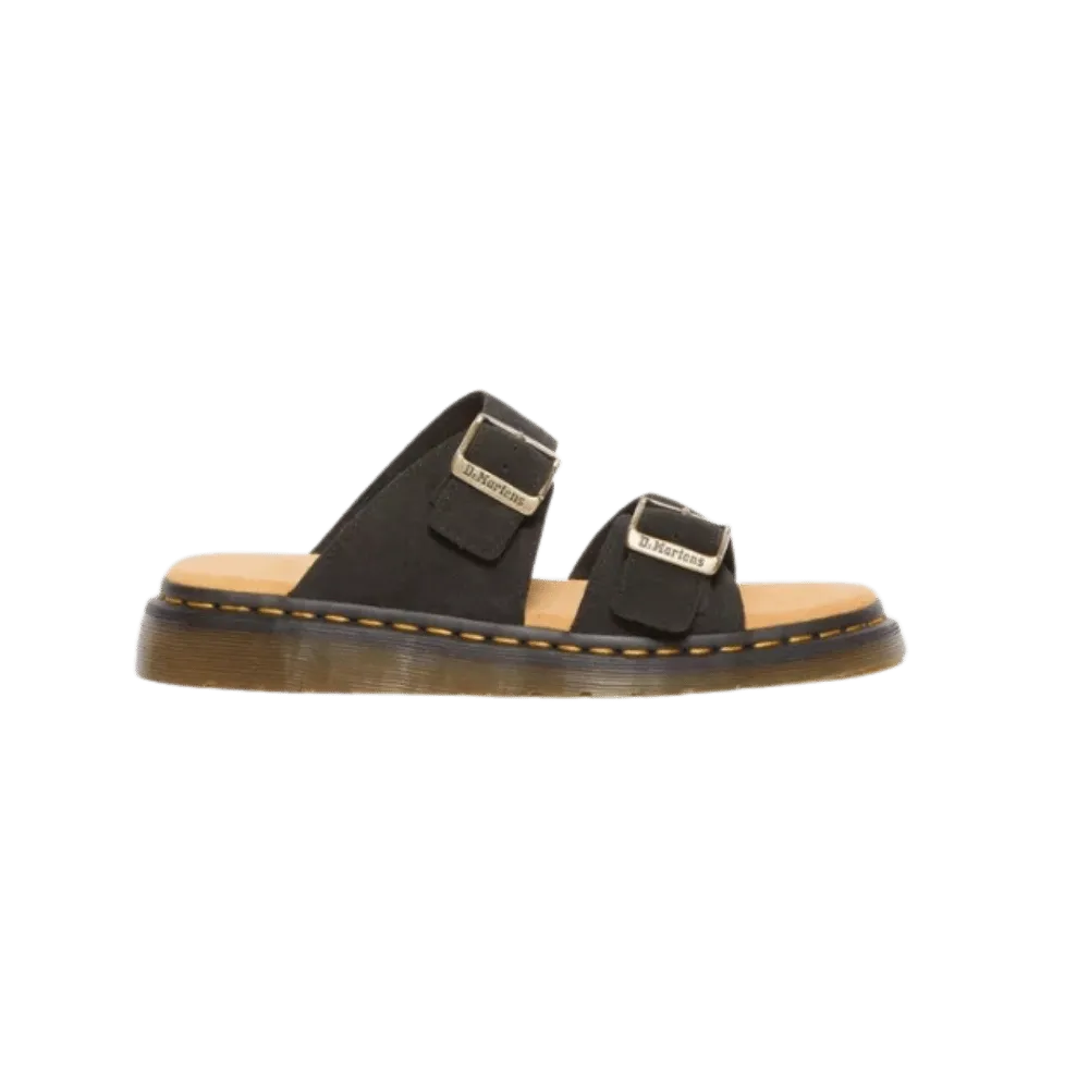 Dr Martens Josef Suede Slide Sandals Black