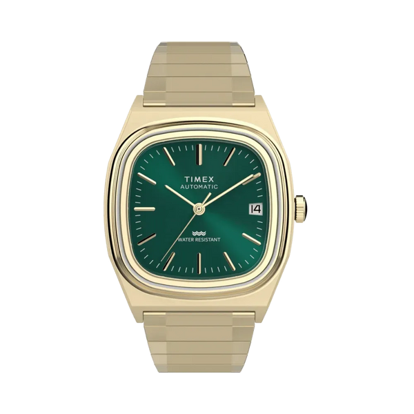 Timex Automatic 1983 E Line 34mm Stainless Steel Expansion Band Watch Green