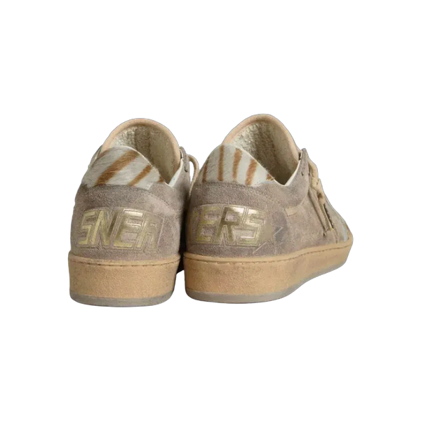 Golden Goose Golden Goose Ball Star Ltd In Suede With Metallic Leather Star And Zebra Pony Skin
