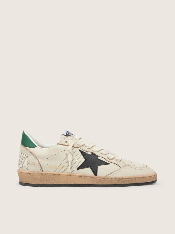 Golden Goose Golden Goose Mens Ball Star With Black Leather Star And Green Leather Heel Tab Mens