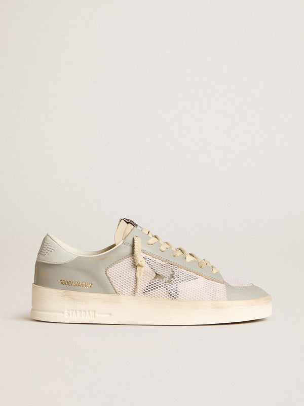 Golden Goose Golden Goose Stardan In Gray Nappa Leather And White Mesh With Gray Leather Star Womens
